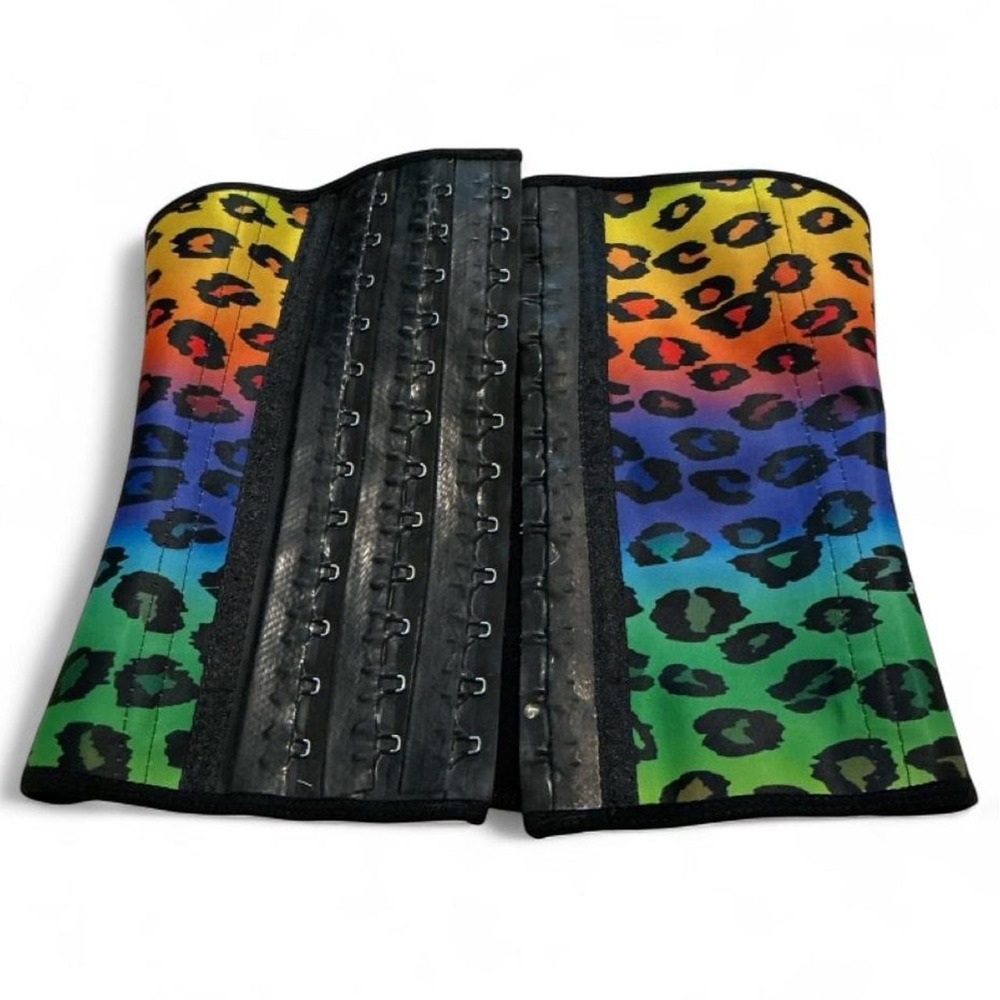 Ann Michell Waist Trainer Women XS Rainbow Leopard Excellent Compression Shaper